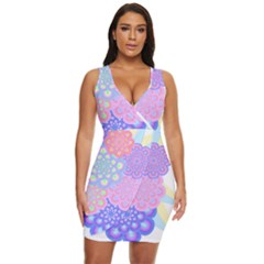 Flowers T- Shirt Flower Bouquet Pink, Purple, Blue T- Shirt Draped Bodycon Dress by maxcute