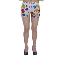 Flowers T- Shirt Flower Power T- Shirt Skinny Shorts by maxcute