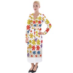 Flowers T- Shirt Flower Power T- Shirt Velvet Maxi Wrap Dress by maxcute