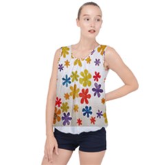 Flowers T- Shirt Flower Power T- Shirt Bubble Hem Chiffon Tank Top by maxcute