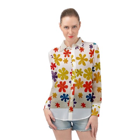 Flowers T- Shirt Flower Power T- Shirt Long Sleeve Chiffon Shirt by maxcute