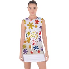 Flowers T- Shirt Flower Power T- Shirt Lace Up Front Bodycon Dress by maxcute