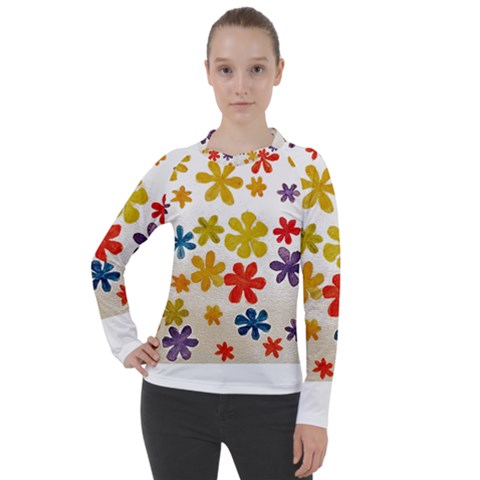 Flowers T- Shirt Flower Power T- Shirt Women s Pique Long Sleeve Tee by maxcute