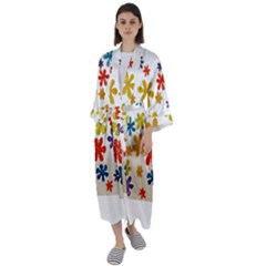 Flowers T- Shirt Flower Power T- Shirt Maxi Satin Kimono