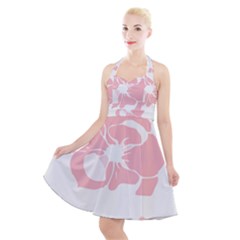 Flowers T- Shirt Flowers Pattern T- Shirt Halter Party Swing Dress  by maxcute