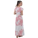 Flowers T- Shirt Flowers Pattern T- Shirt Flutter Sleeve Maxi Dress View2