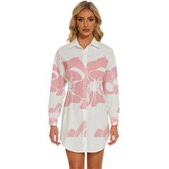 Flowers T- Shirt Flowers Pattern T- Shirt Womens Long Sleeve Shirt Dress