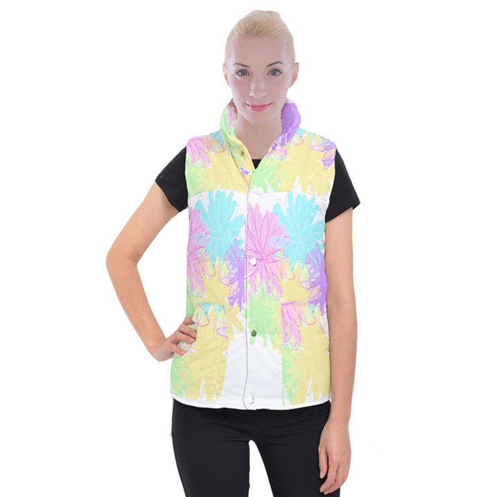 Flowers T- Shirt Just Flowers T- Shirt Women s Button Up Vest