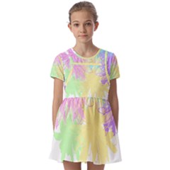 Flowers T- Shirt Just Flowers T- Shirt Kids  Short Sleeve Pinafore Style Dress