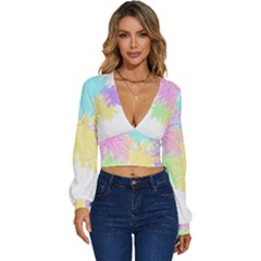 Flowers T- Shirt Just Flowers T- Shirt Long Sleeve Deep-v Velour Top