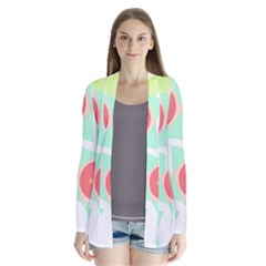 Flowers T- Shirt Modern Geometric Flowers T- Shirt Drape Collar Cardigan by maxcute