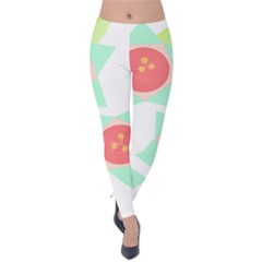 Flowers T- Shirt Modern Geometric Flowers T- Shirt Velvet Leggings by maxcute