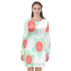 Flowers T- Shirt Modern Geometric Flowers T- Shirt Long Sleeve Chiffon Shift Dress  by maxcute