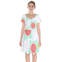 Flowers T- Shirt Modern Geometric Flowers T- Shirt Short Sleeve Bardot Dress by maxcute