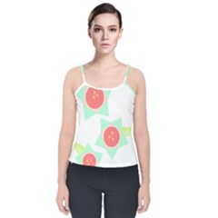 Flowers T- Shirt Modern Geometric Flowers T- Shirt Velvet Spaghetti Strap Top by maxcute