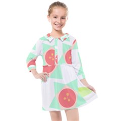 Flowers T- Shirt Modern Geometric Flowers T- Shirt Kids  Quarter Sleeve Shirt Dress by maxcute