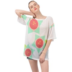 Flowers T- Shirt Modern Geometric Flowers T- Shirt Oversized Chiffon Top by maxcute