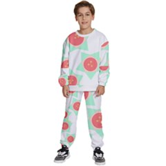 Flowers T- Shirt Modern Geometric Flowers T- Shirt Kids  Sweatshirt Set