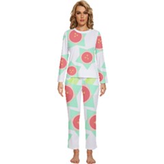 Flowers T- Shirt Modern Geometric Flowers T- Shirt Womens  Long Sleeve Lightweight Pajamas Set