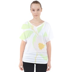 Flowers T- Shirtbeautiful Flowers T- Shirt V-neck Dolman Drape Top by maxcute