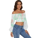 Flowers T- Shirtbeautiful Plant T- Shirt Long Sleeve Crinkled Weave Crop Top View3