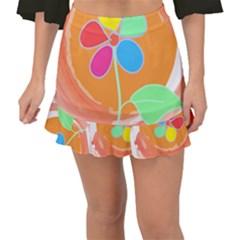 Flowers T- Shirtflowers And Sun T- Shirt Fishtail Mini Chiffon Skirt by maxcute