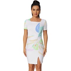 Flowers T- Shirtflowers T- Shirt (2) Fitted Knot Split End Bodycon Dress