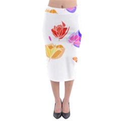 Flowers T- Shirtflowers T- Shirt (3) Midi Pencil Skirt by maxcute