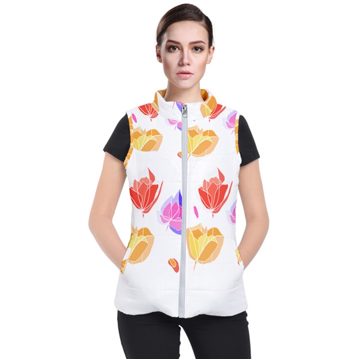 Flowers T- Shirtflowers T- Shirt (3) Women s Puffer Vest