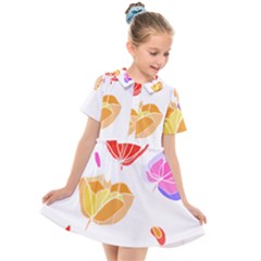 Flowers T- Shirtflowers T- Shirt (3) Kids  Short Sleeve Shirt Dress by maxcute