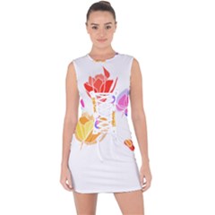 Flowers T- Shirtflowers T- Shirt (3) Lace Up Front Bodycon Dress by maxcute