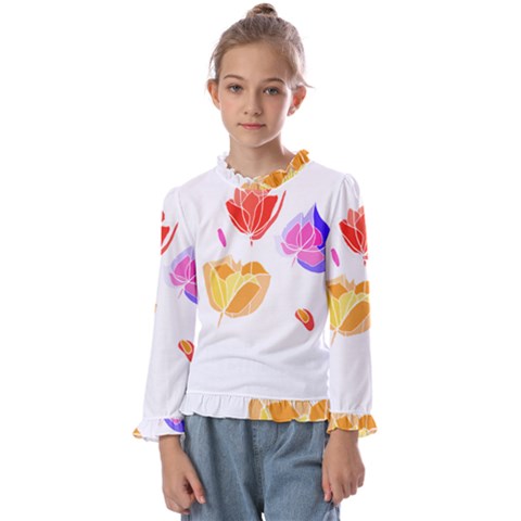 Flowers T- Shirtflowers T- Shirt (3) Kids  Frill Detail Tee by maxcute