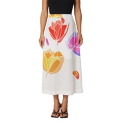 Flowers T- Shirtflowers T- Shirt (3) Classic Midi Chiffon Skirt