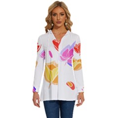 Flowers T- Shirtflowers T- Shirt (3) Long Sleeve Drawstring Hooded Top