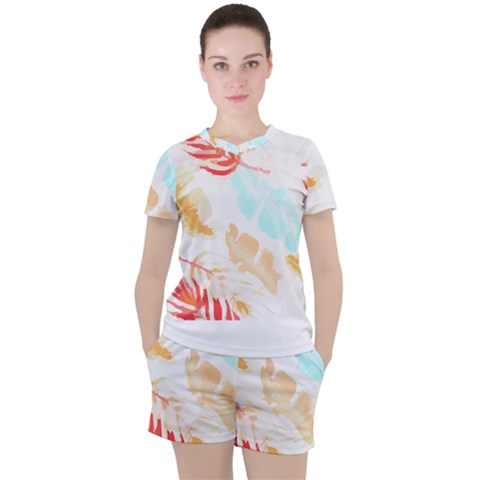 Forest T- Shirt Forest Tropical T- Shirt Women s Tee And Shorts Set by maxcute