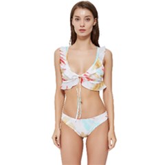 Forest T- Shirt Forest Tropical T- Shirt Low Cut Ruffle Edge Bikini Set by maxcute