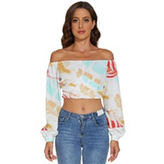 Forest T- Shirt Forest Tropical T- Shirt Long Sleeve Crinkled Weave Crop Top