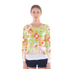 Fractal Artwork T- Shirt Sun Ray Life T- Shirt Women s Long Sleeve Tee