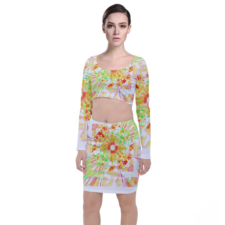 Fractal Artwork T- Shirt Sun Ray Life T- Shirt Top and Skirt Sets