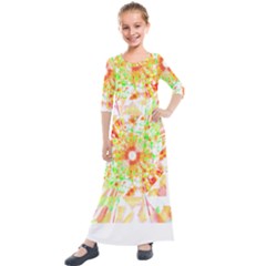 Fractal Artwork T- Shirt Sun Ray Life T- Shirt Kids  Quarter Sleeve Maxi Dress by maxcute