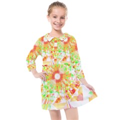 Fractal Artwork T- Shirt Sun Ray Life T- Shirt Kids  Quarter Sleeve Shirt Dress by maxcute