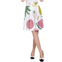 Fruits T- Shirt Funny Summer Fruits Collage Fruit Bright Colors T- Shirt A-line Skirt by maxcute