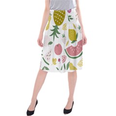 Fruits T- Shirt Funny Summer Fruits Collage Fruit Bright Colors T- Shirt Midi Beach Skirt by maxcute