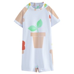 Garden T- Shirt Garden Flowers Pattern T- Shirt Kids  Boyleg Half Suit Swimwear by maxcute