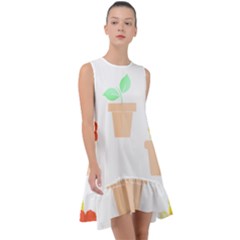 Garden T- Shirt Garden Flowers Pattern T- Shirt Frill Swing Dress by maxcute