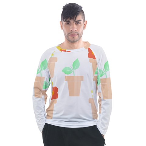 Garden T- Shirt Garden Flowers Pattern T- Shirt Men s Long Sleeve Raglan Tee by maxcute