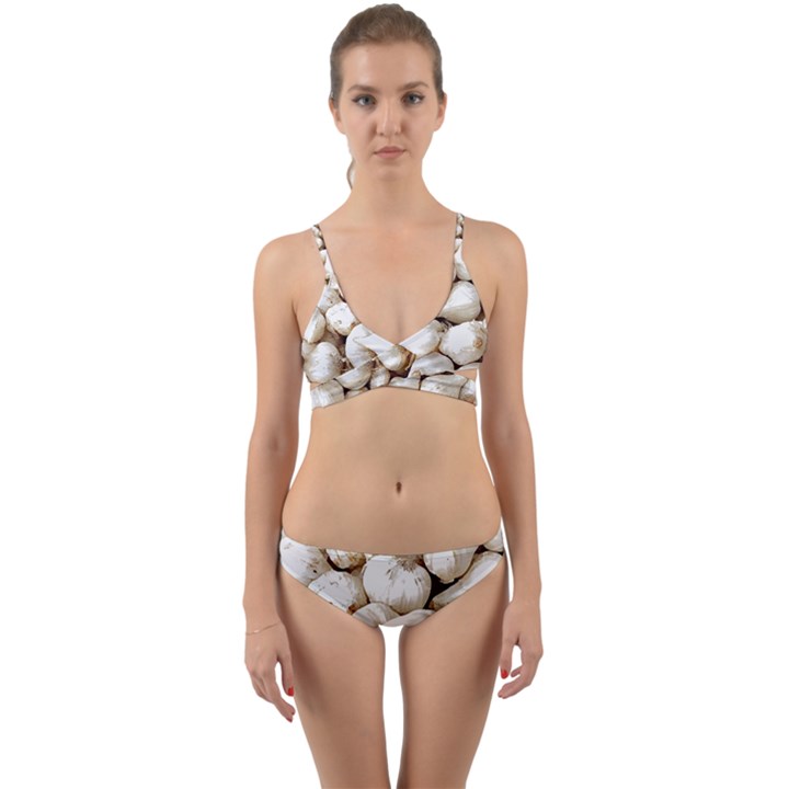 Garlic T- Shirt Garlic Bulbs Photograph T- Shirt Wrap Around Bikini Set