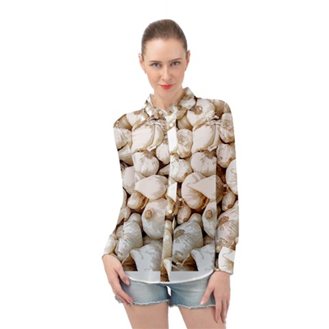 Garlic T- Shirt Garlic Bulbs Photograph T- Shirt Long Sleeve Chiffon Shirt by maxcute