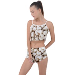 Garlic T- Shirt Garlic Bulbs Photograph T- Shirt Summer Cropped Co-ord Set by maxcute