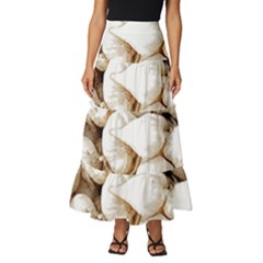 Garlic T- Shirt Garlic Bulbs Photograph T- Shirt Tiered Ruffle Maxi Skirt